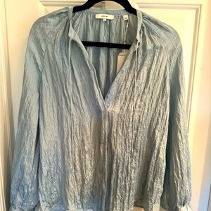 Vince ice blue long sleeve blouse